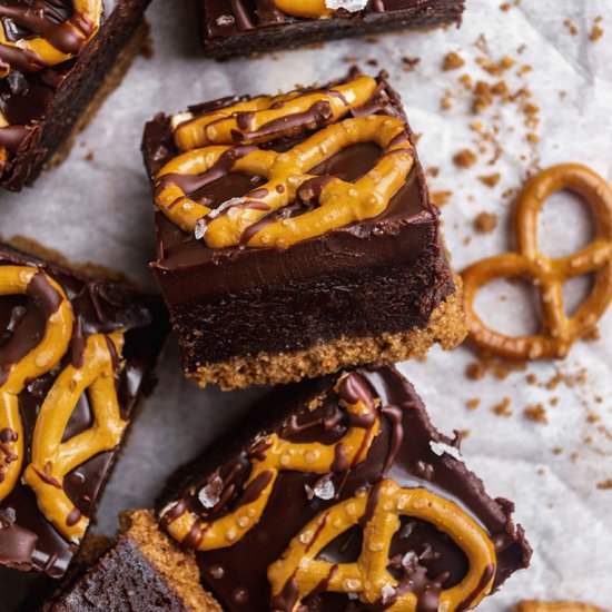 Salted Pretzel Brownies