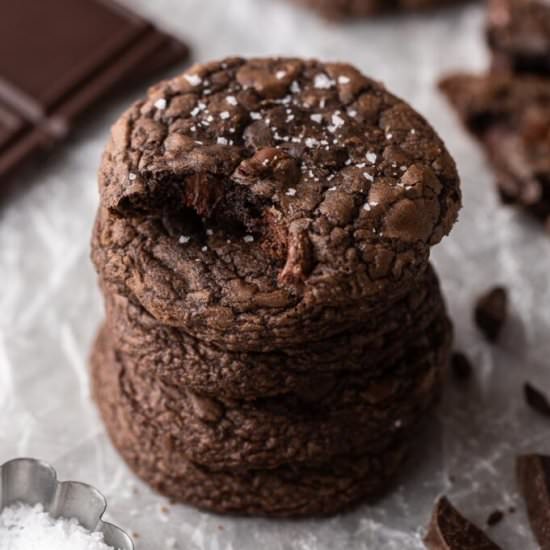 Chewy brownie mix cookies