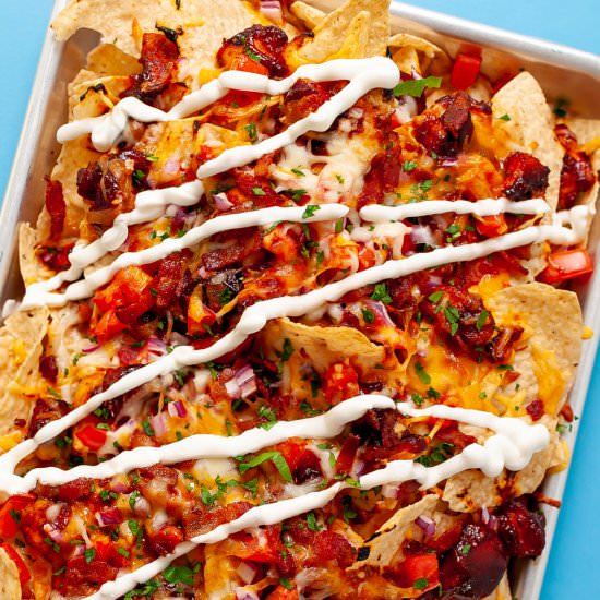 BEST BBQ Chicken Nachos