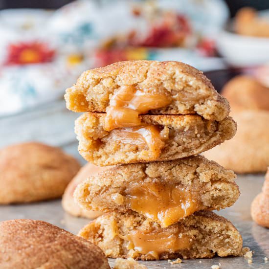 Caramel Stuffed Snickerdoodles