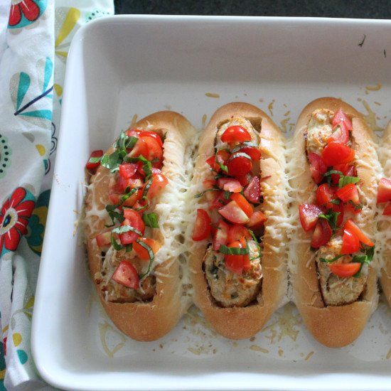 Caprese Chicken Meatball Subs