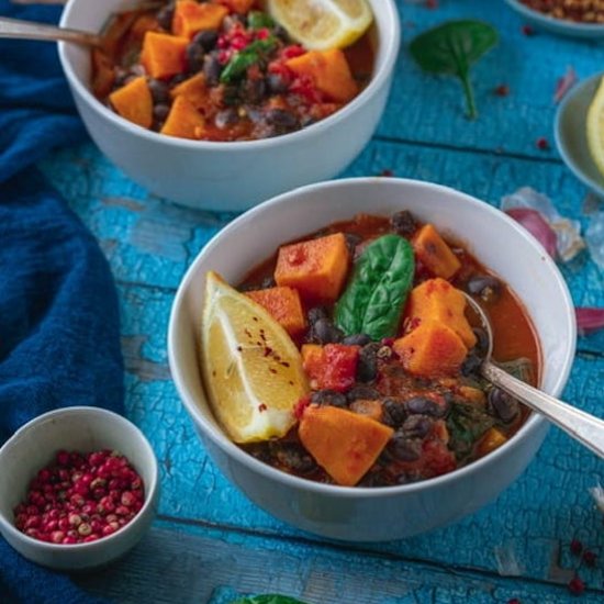 SWEET POTATO AND BLACK BEAN STEW