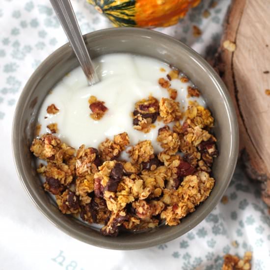 Chocolate Pecan Pumpkin Granola