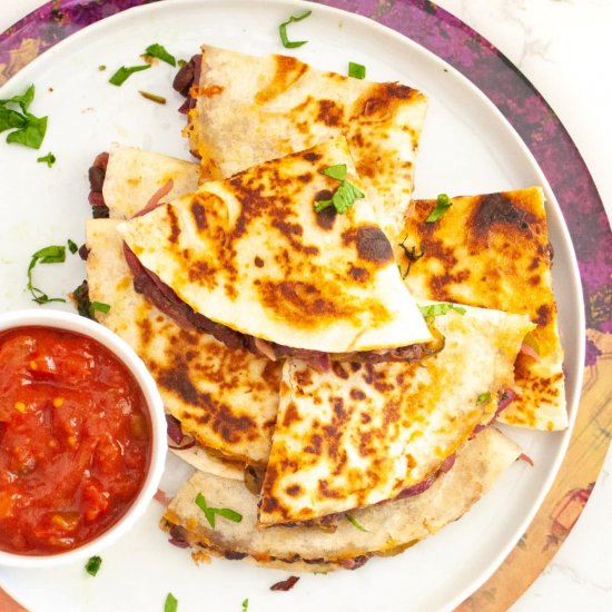 Loaded Black Bean Quesadillas