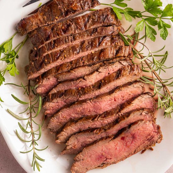 Air Fryer Marinated Flank Steak