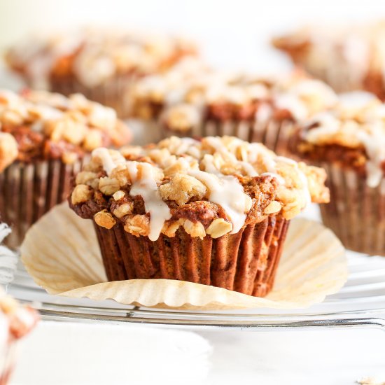 Pumpkin Apple Oat Muffins