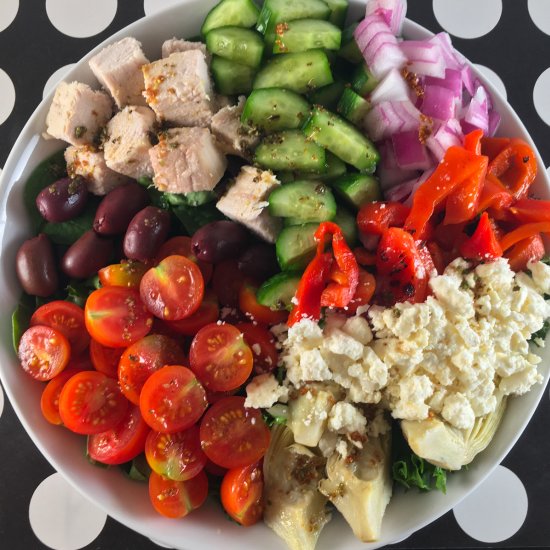 Keto Greek Salad with Dressing