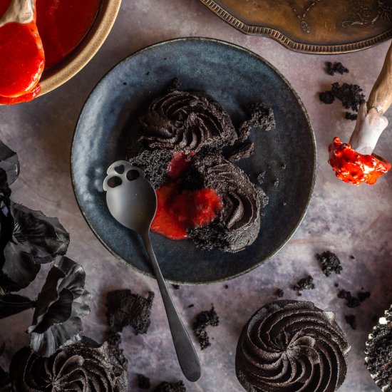 Halloween Black Cocoa Cupcakes