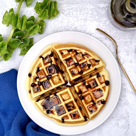 Mochi Chocolate Chip Waffles