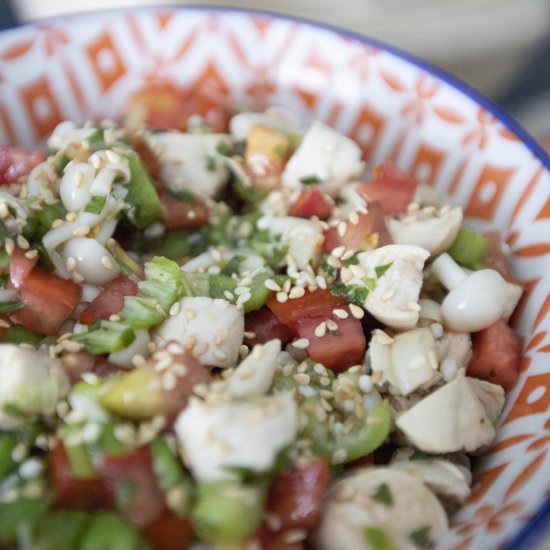 Shiso tomato and chicken cold dish