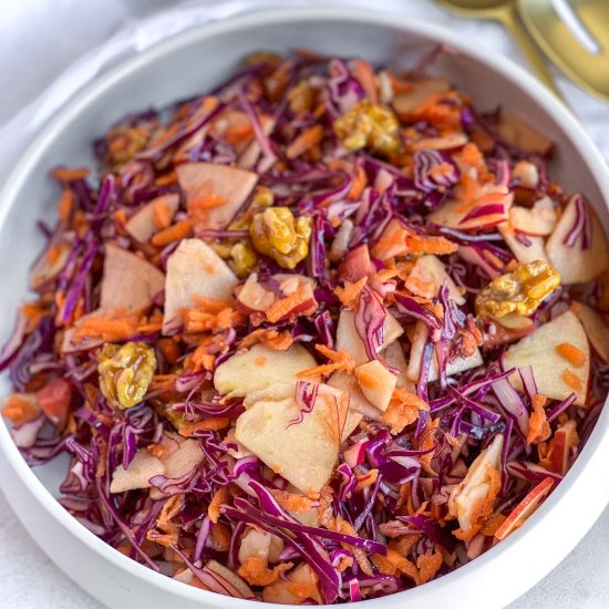 Red Cabbage slaw + CANDIED WALNUTS