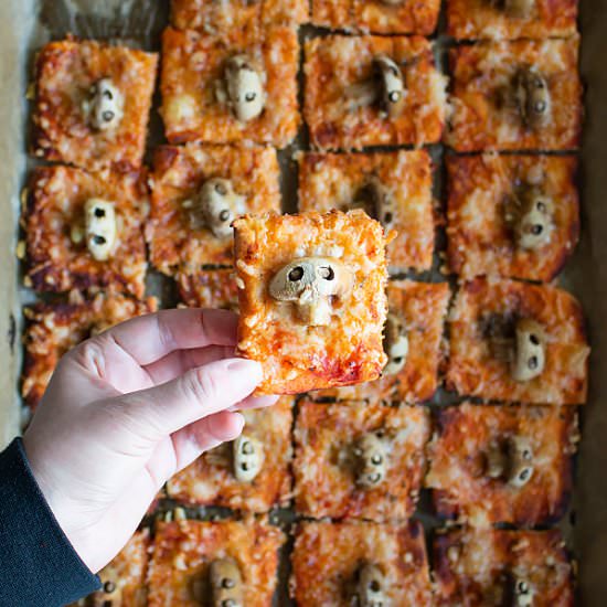 Skull Mushroom Pizza Bites