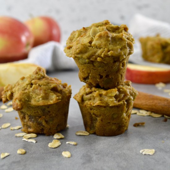 Healthy Apple Oatmeal Mini Muffins