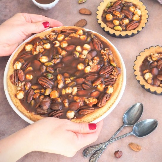 Tarte aux fruits secs et caramel