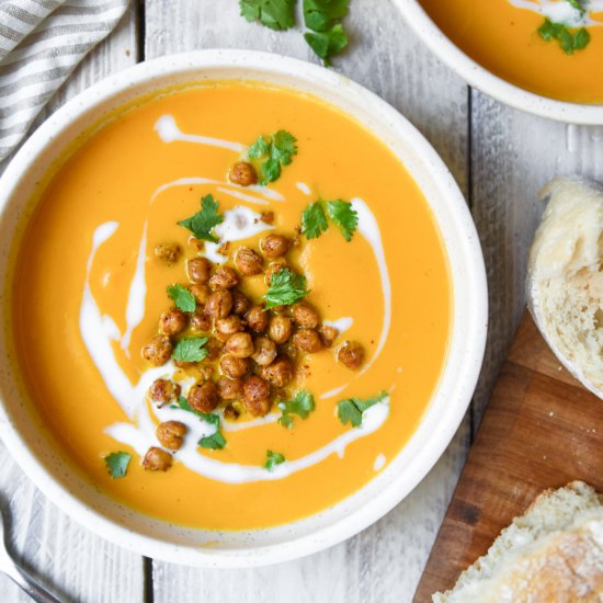 Vegan carrot Ginger Soup