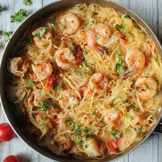 Healthy Shrimp and Spaghetti Squash