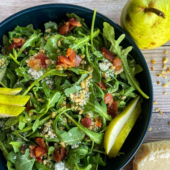 Pear Salad (Bacon, Walnuts & Parm)