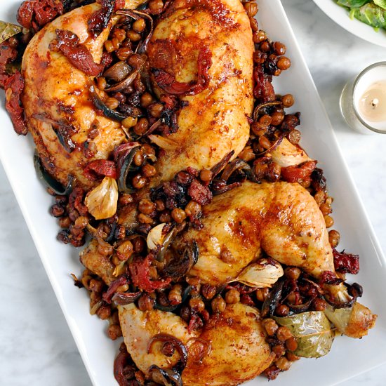 Sheet Pan Chicken with Tomatoes