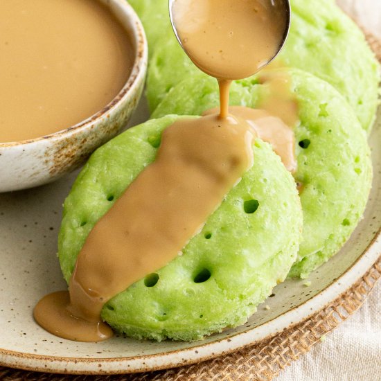 Indonesian Coconut Pandan Pancakes