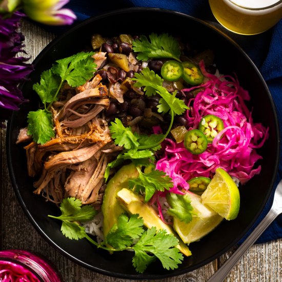 Cuba Libre Pulled Pork Bowls