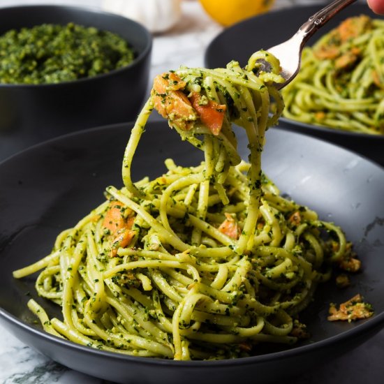 Smoked Salmon Pesto Pasta