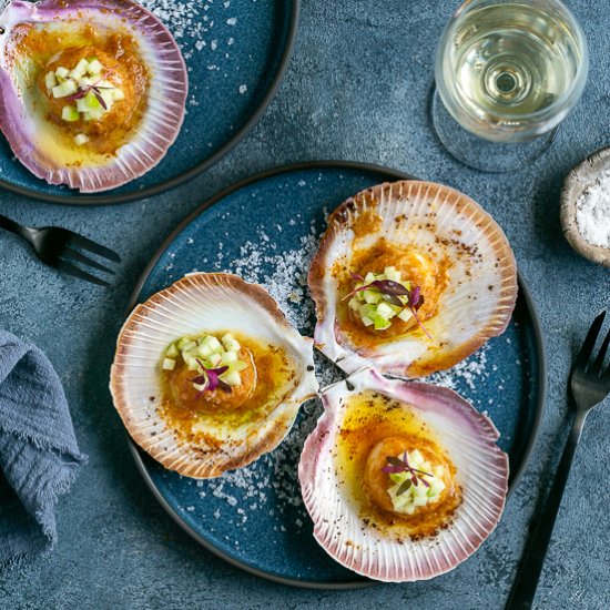 Baked Scallops with Miso Butter