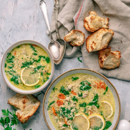 Greek lemon chicken soup