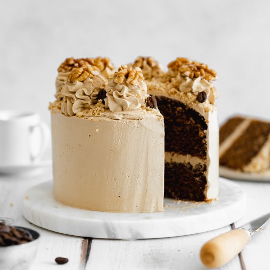 Vegan Coffee Walnut Cake