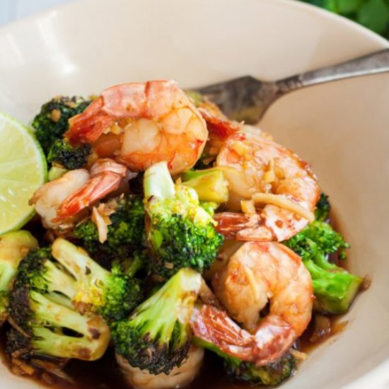 Shrimp & Broccoli in Garlic Sauce