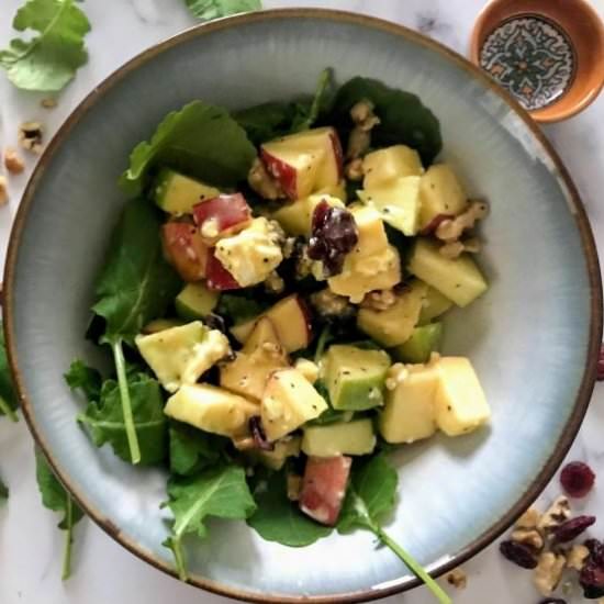 Tasty Kale Apple Walnut Salad