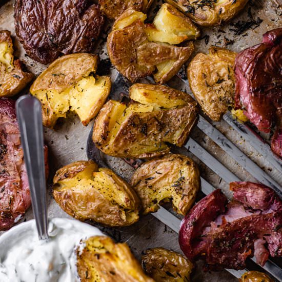 Crispy Smashed Fingerling Potatoes