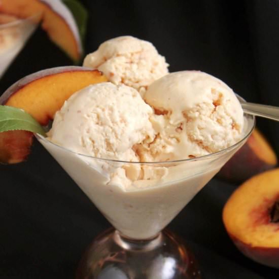 Peach Ice Cream (in a blender)