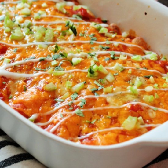 Buffalo Chicken Enchiladas