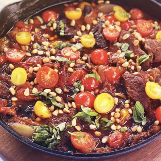 Braised Wagyu Beef Skillet