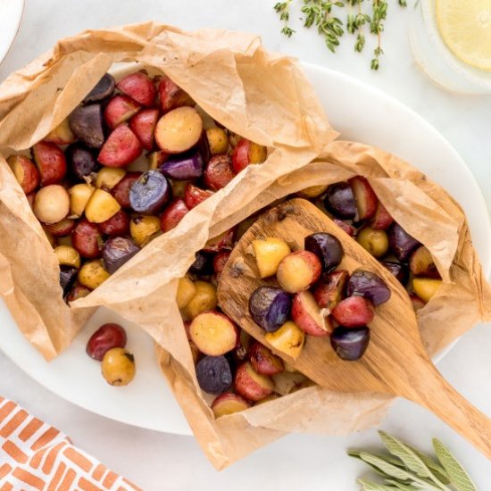 Creamer Potatoes en Papillote