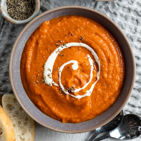 Sweet Potato and Red Pepper Soup