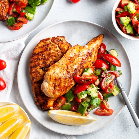 Grilled Chicken and Tomato Salad