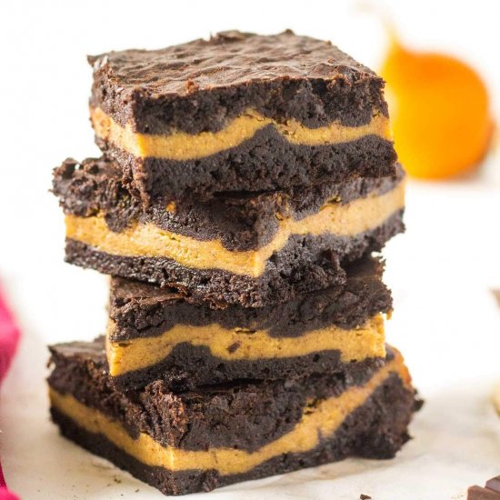 Cocoa Pumpkin Brownie Cheesecake