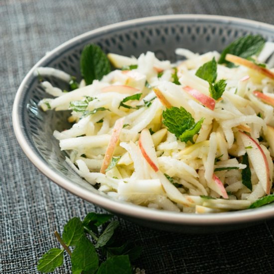 Kohlrabi and Apple Slaw with Mint