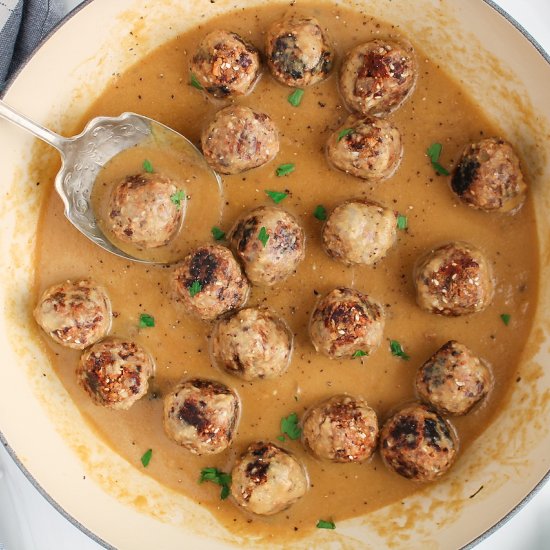 Vegan Swedish TVP Meatballs