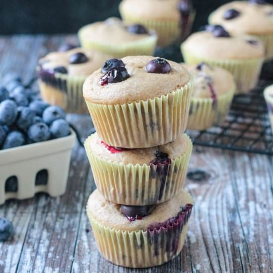 Vegan Banana Blueberry Muffins