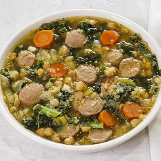 Italian Sausage Kale Chickpea Soup