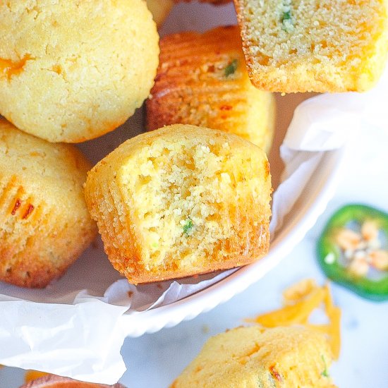 Jalapeño Cheddar Cornbread Muffins