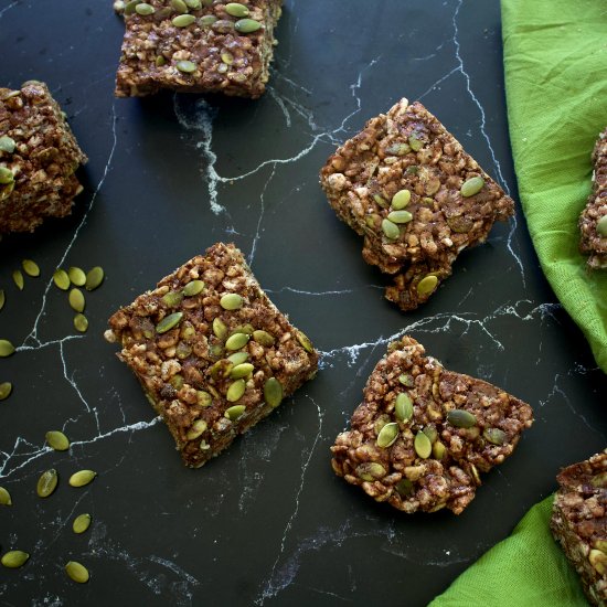 Chocolate-Pepita Rice Crispy Treat