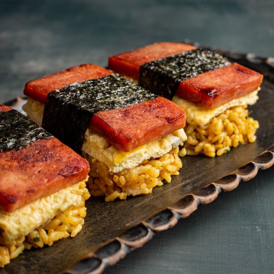 Spam pineapple fried rice musubi