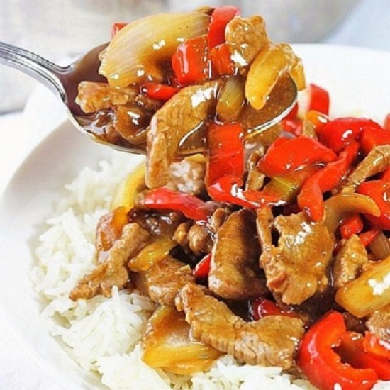 chinese pepper steak stir-fry