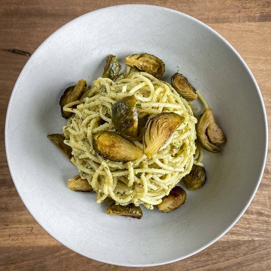 Pasta with Brussels Sprouts Pesto