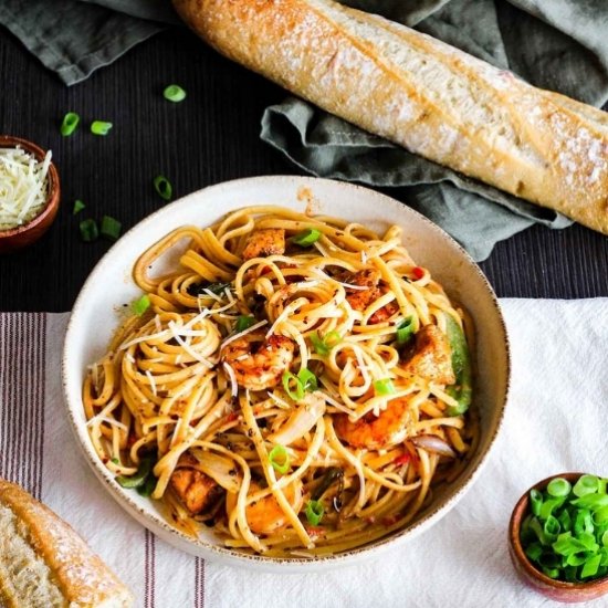 Cajun Chicken and Shrimp Pasta