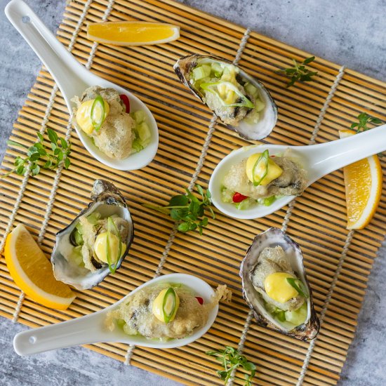 Tempura Oysters & Wasabi Mayonnaise