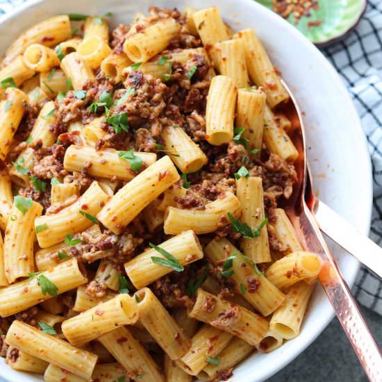 Chicken and Sun dried tomato pasta